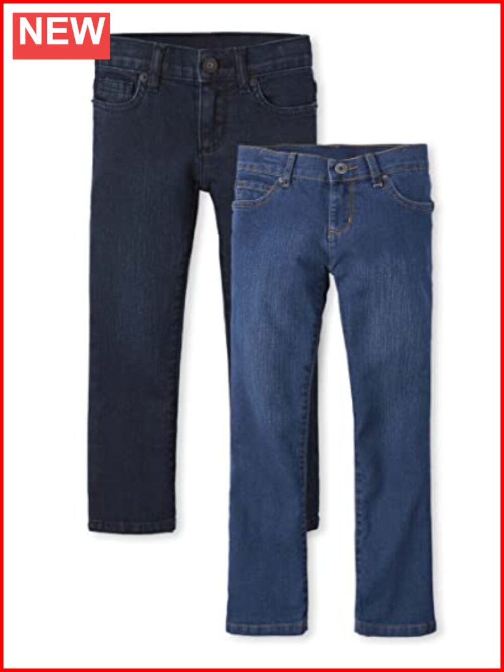Girls Bootcut Jeans Adjustable Waist 2-Pack Cotton Blend School